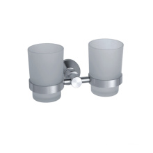Brushed Aluminum  Material Wall Mount  Double Glass Cup Tumbler Holder
